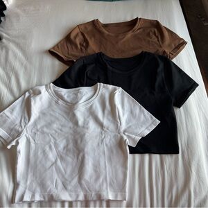 Essential Short Sleeve Tee Set - White, Black, Brown